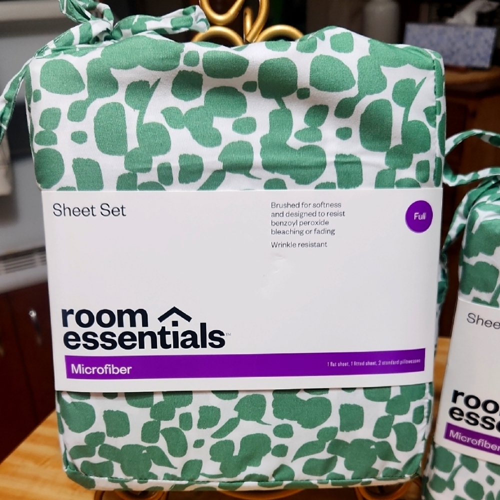 Two Sets ROOM ESSENTIALS SHEET SETS FOR FULL SIZE BEDDING.